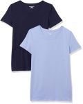 Amazon Essentials Women's Regular-fit Short-sleeve T-Shirt Crewneck And V-neck Options Pack Of 2 Navy purple XS