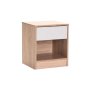 - Marlini 1 Drawer Pedestal - Oak/ Grey