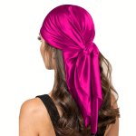89.99CM Simple Basic Satin Square Scarf Monochrome Thin Smooth Shawl Sunscreen Windproof Headscarf For Women Casual Outdoor