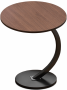 Brown-black Wood Iron Round Coffee Table