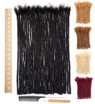 Daixi 0.6CM Thickness 18 Inch 30 Strands 100% Real Human Hair Dreadlock Extensions For Man women Full Head Handmade 0.24INCH Thi