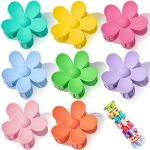 Flower Hair Claw Clips Flower Hair Clips 8PCS Cute Hair Clip Matte Hair Clips Big Claw Clip Strong Hold Jaw Daisy Clip Barrettes