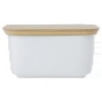 White Basics Butter Dish With Bamboo Lid