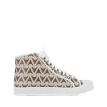 High-top Pattern Sneaker -white