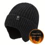 1PC Men's Thickened Fleece Ear Protection Knitted Beanie Hat For Father Gift