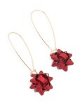 Goldair Gold Red Present Bow Hook Earrings