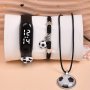 3pcs/set Boys And Girls Football LED Electronic Watch & Football Necklace Bracelet Set