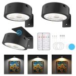 3 Pack Picture Lights For Wall Rechargeable Battery Operated Wall Lights Picture Frame Lights With 3 Lighting Modes Wireless Mag