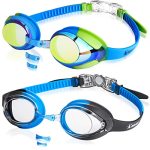 Keary 2 Pack Kids Swim Goggles Swimming Goggles For Toddler Children Girls Boy Youth Anti-fog Waterproof Anti-uv Flat Lens Clear