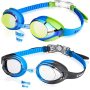 Keary 2 Pack Kids Swim Goggles Swimming Goggles For Toddler Children Girls Boy Youth Anti-fog Waterproof Anti-uv Flat Lens Clear Goggles Water Pool G