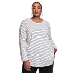 Donnay Plus Size Long Sleeve Black & White T-Shirt