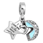 Pand Ra Charms Charmsstory Heart I Love You To The Moon And Back Charm Jewelry Photo Beads For Bracelets Blue