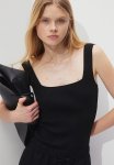 Rib-knit Vest Top - Black