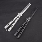 Stainless Steel Folding Hairdressing Comb - Butterfly Knife Design For Practice & Training Ideal For Beard Grooming & Styling