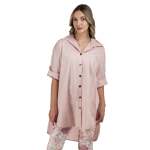 Goldair Gold Button Shirt - Dusty Pink L xl