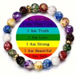 1PC 7 Chakra Reiki Stone Bracelet Yoga Balance Energy Imitate Volcanic Stone Beads Jewelry Beaded Bracelets Father's Day Gift