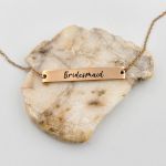Personalized Horizontal Bar Necklace - Rose Gold Plated Stainless Steel