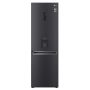 LG - 373L Matt Black Steel Bottom Freezer Water Dispenser