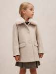 Isabella Girls Faux-fur Collar Coat - 10-12 Yrs Mink Marle