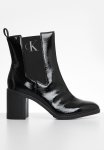 Calvin Klein Block Heel Boot Naplak - Black