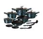 15 Piece Marble Coating Cookware Set - Aquamarine BH-1885