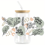 1PC Plants Style Cup Stickers Glass Stickers Waterproof Bottle Sticker Decorative Stickers