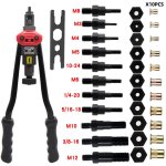 16" Hand Rivet Nut Guns 607 Insert Manual Riveter Nuts Rivnut Tool Mandrels Gun For Riveting Nut M3 M4 M5 M6 M8 M10 M12 10-24 1