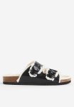 Teddy-lined Slippers - Black