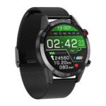 Designer Smart Health Watch WCD04 L13 - Black Steel black Woven Steel Strap