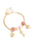 Goldair Gold Key & Lock Heart Charm Bracelet