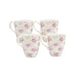 Easy Life Rose Fine Bone China Set Of 4 Mugs