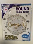 Congrats Balloon White Gold