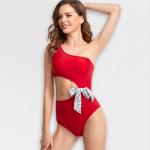 Women's Red Bow One-piece Swimwear - XL