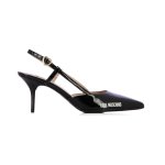 Rubber Logo Slingback Heel -black