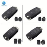 Okeytech For Volkswagen MK4 Bora Golf Passat Polo Bora Touran For Seat Skoda Key Shell 2 3 Buttons Flip Fold Car Key Case