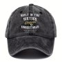 Cool Hippie Curved Brim Baseball Cap Built In The Sixties Print Distressed Trucker Hat Snapback Hat For Casual Leisure Outdoor Sports Birthday Gift