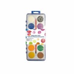 Bright Watercolour Paint Cake Set 12 Colours With Compact Round Pans