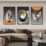 3PCS SET Modern Canvas Print Posters Abstract Geometric Canvas Wall Art Paintings Artwork Wall Painting For Living Room Bedroom