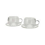 Maxwell & Williams 270ML Blend Double Wall Cup & Saucer 2 Piece Clear