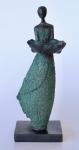 Lady In Petal Design Dress Holding Bird Feeder 50X20X13.5CM