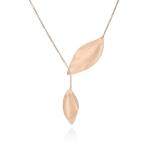 Organic Leaf Lariat - 18KT Rose Gold Vermeil