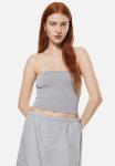 Ribbed Bandeau Top - Grey