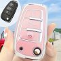 1PC Soft Tpu Car Keychain Cover Full Protection For Audi Q3 Q2L AI4 A3L Q7 A6I A7 A3 A8 Classic Key Cover Pink Black