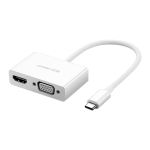 UGreen 30843 Usbc M To Hdmi+vga F Adp-wht
