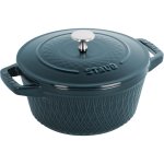 Staub Twister Cast Iron Round Casserole Dutch Oven 24CM 4L La Mer