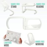 Multifunction Folded Magnifier 3X 2LED Loupe Compact Standing Handheld Hanging Magnifying Glass