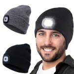 Rechargeable LED Beanie Hat - Hands-free Headlamp For Nighttime Activities - Perfect Outdoor Lighting Accessory For Camping Hiki