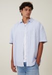 Cotton On Relaxo Short Sleeve Shirt - Sky MINI Stripe