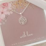 Talia 925 Sterling Silver Cz Tree Necklace 13MM On 45CM Rolo Chain