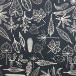 Leaves Navy Fabric Per Meter